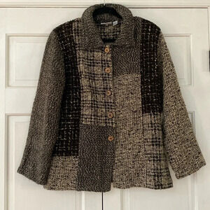 Chico’s Size 2 Women’s Size Large Wool‎ Blend Shacket Jacket Button Up Coat